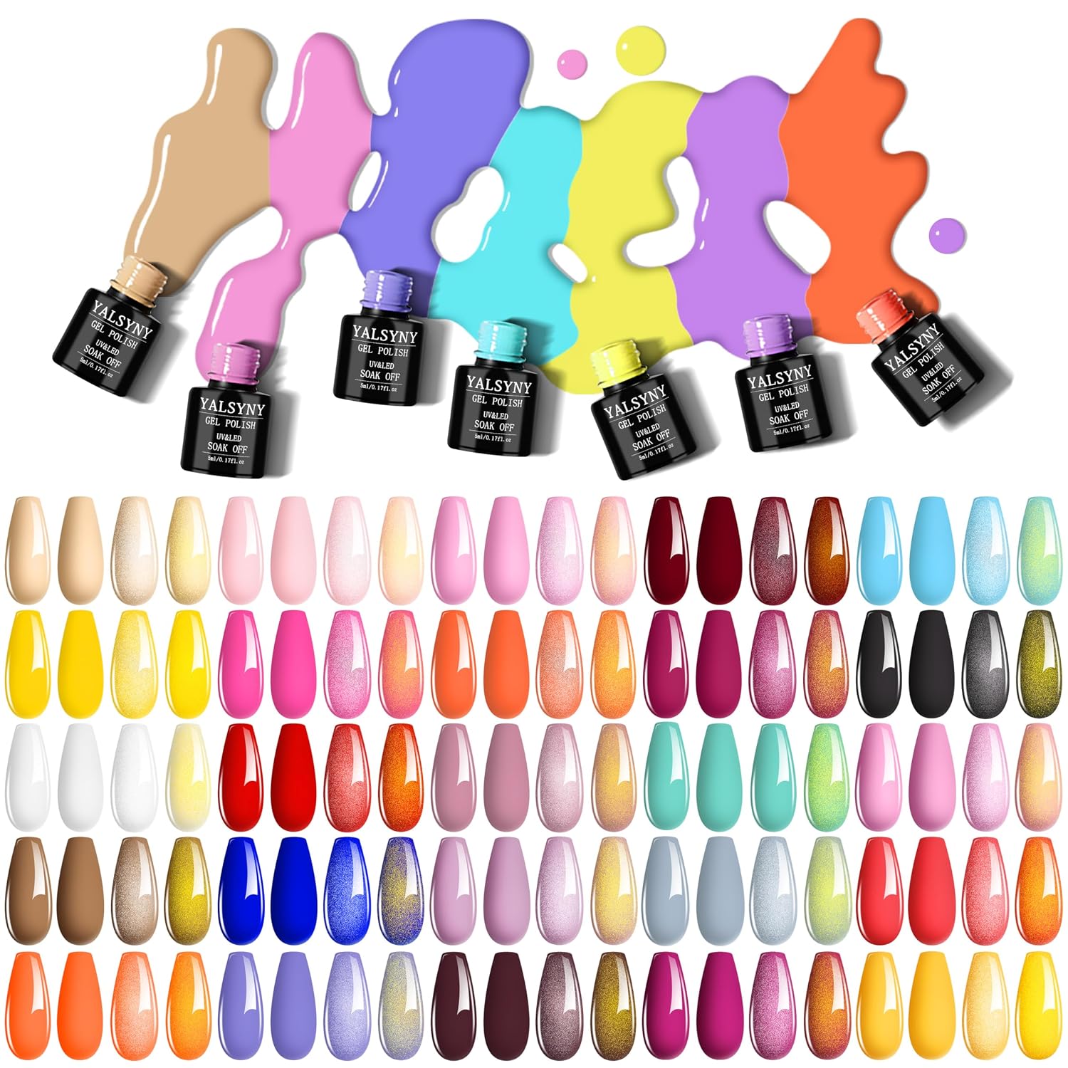 YALSYNY 25-color gel nail kit with 180W UV LED lamp, display screen and electric nail drill - 2