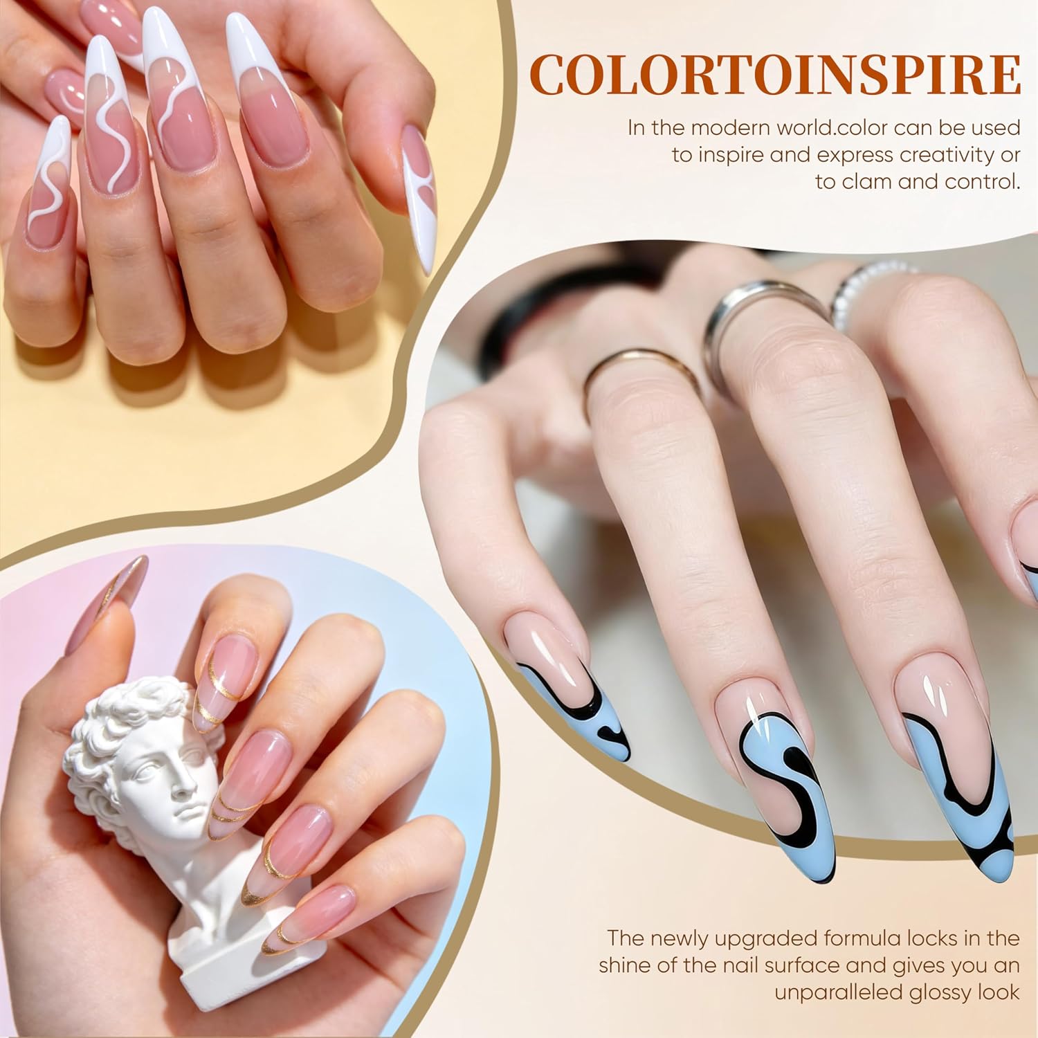 YALSYNY 25-color gel nail kit with 180W UV LED lamp, display screen and electric nail drill - 4
