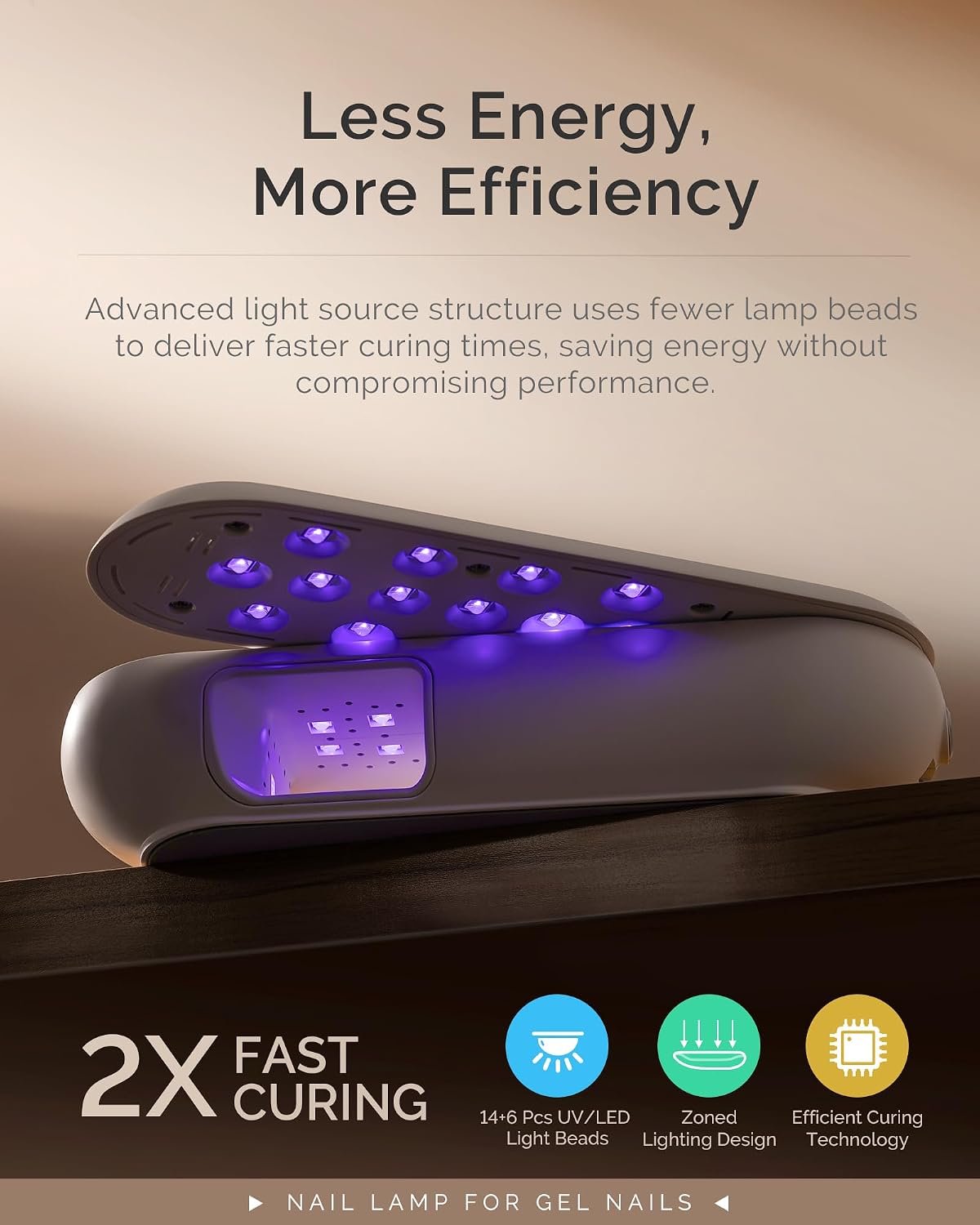 MelodySusie compact cordless 48W UV LED nail lamp P-Plus20F - 4