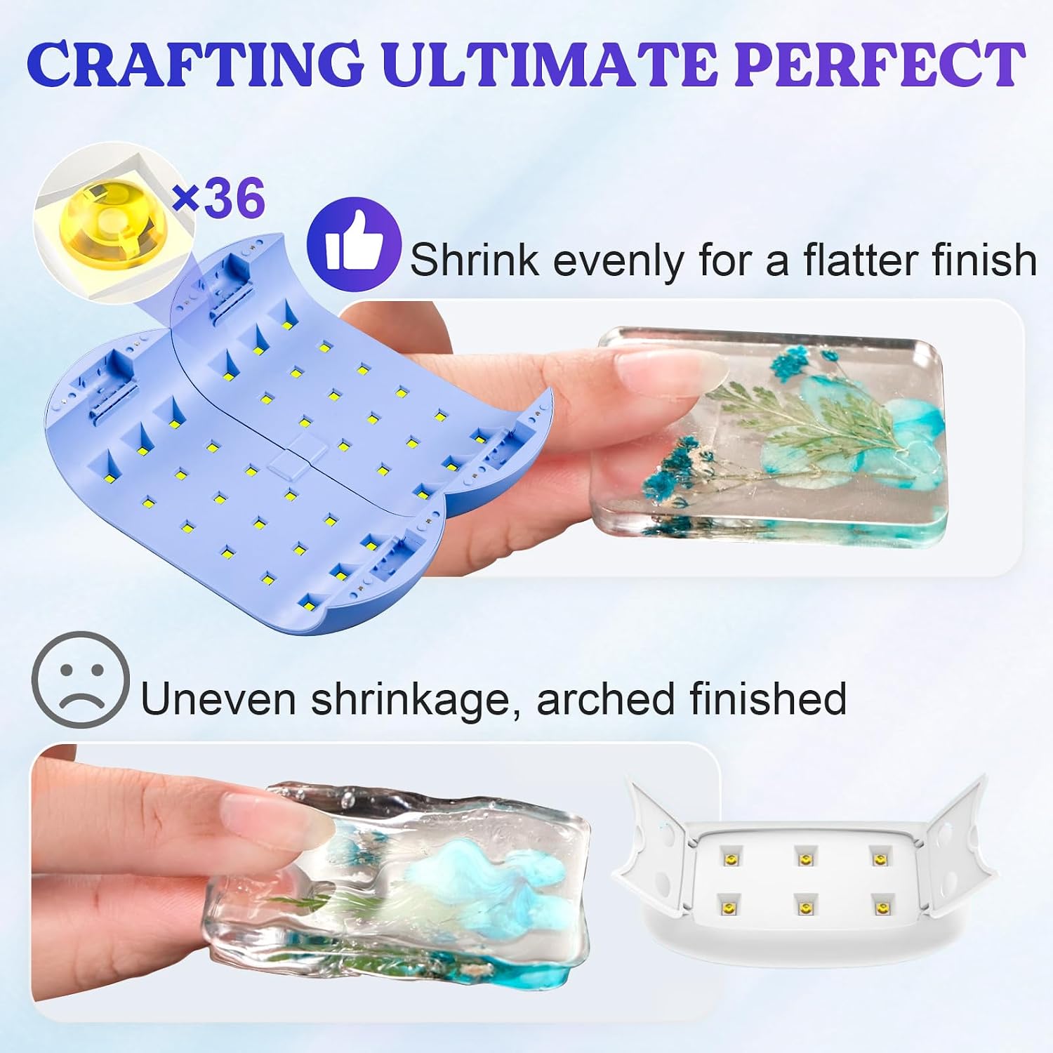 LET'S RESIN double-sided 36-LED UV resin lamp with timer - 2