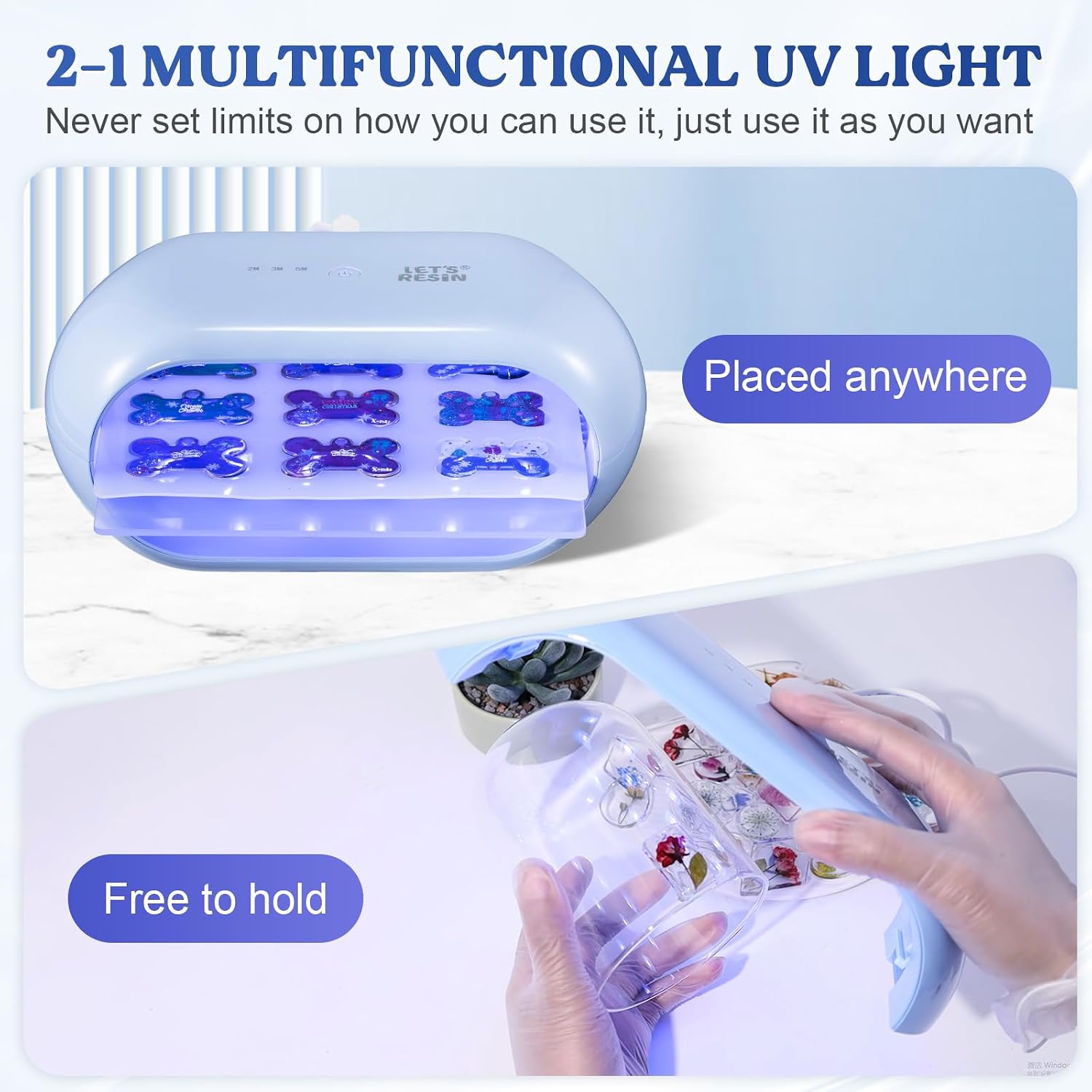 LET'S RESIN double-sided 36-LED UV resin lamp with timer - 3