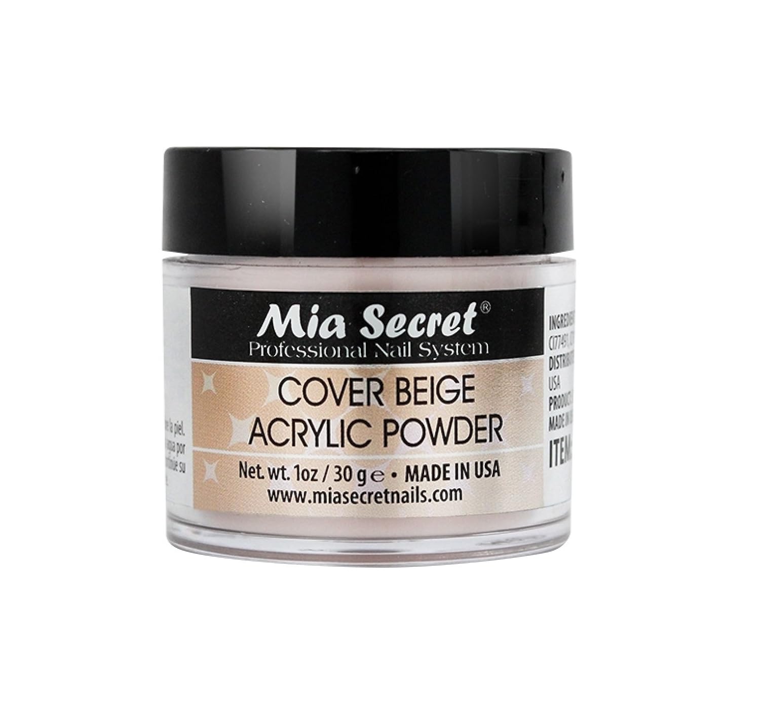 Mia Secret Cover Beige Acrylic Powder – 1 oz for Extensions