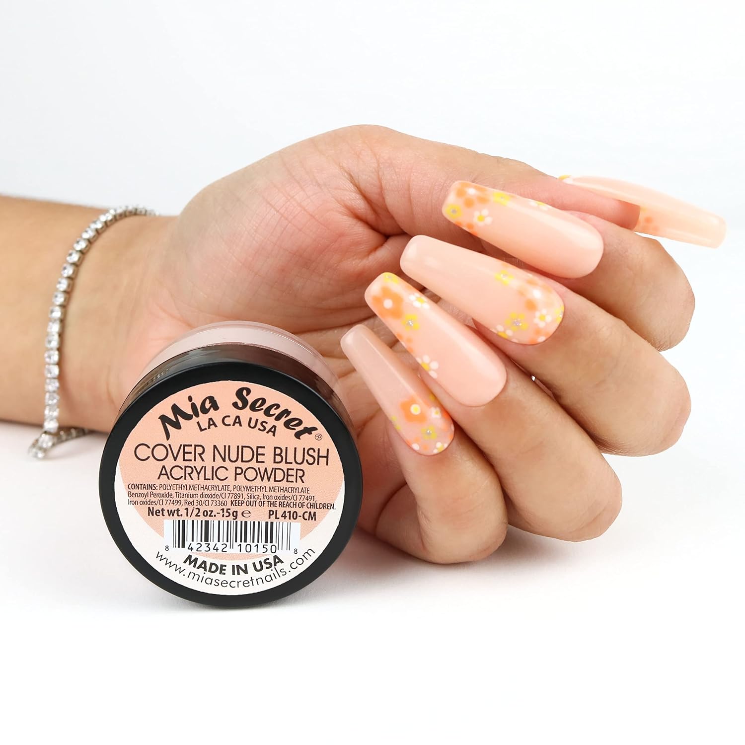 Mia Secret nude blush acrylic powder 4oz jar - 2