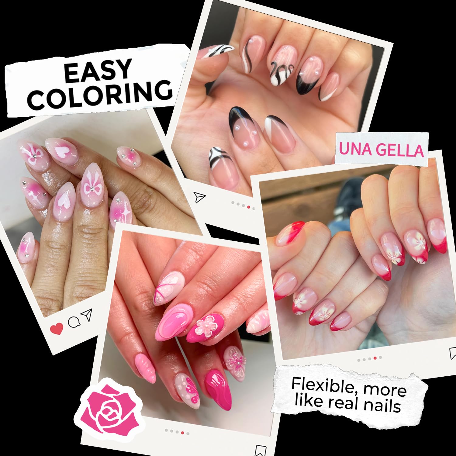 216-piece set of short almond soft gel full-cover nail tips - 3