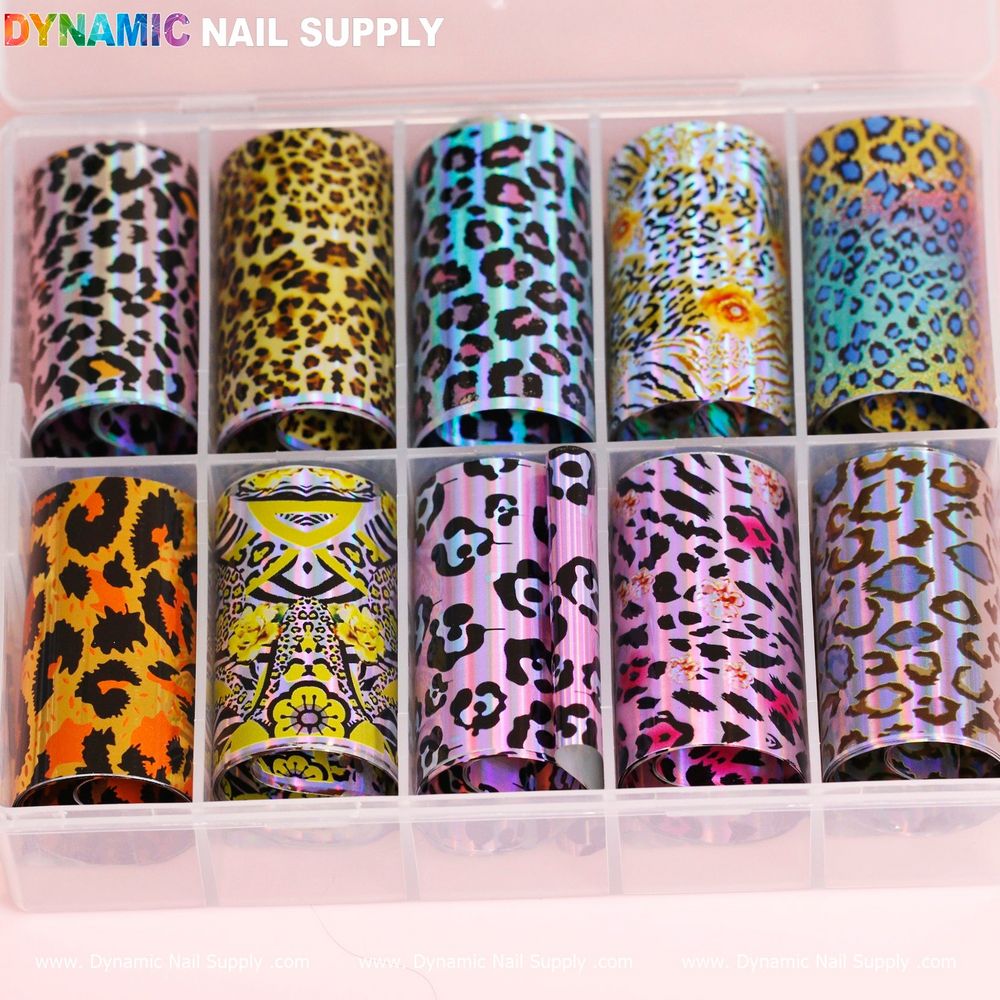 animal skin nail foils sheets - 2