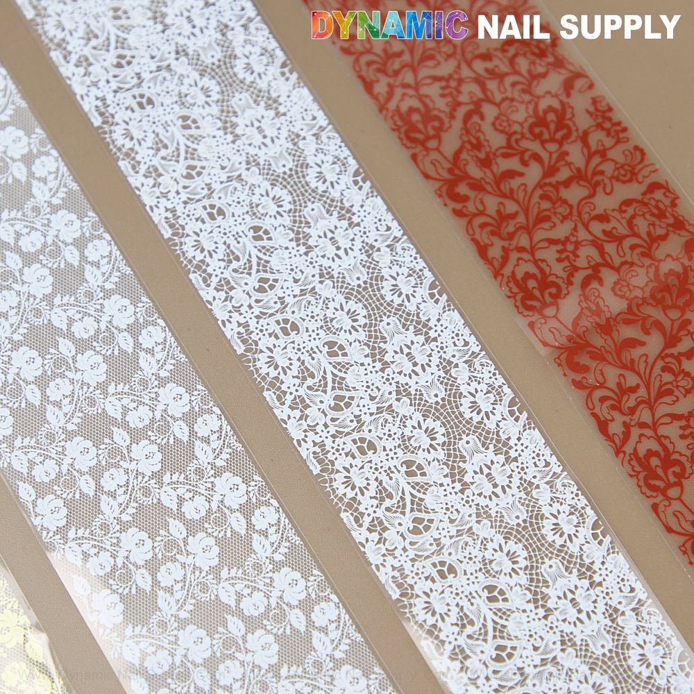 blue yellow red pink white nail foil mix - 6