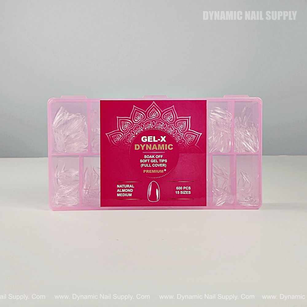 Natural Almond Gel Tips: Medium Full-Cover Overview