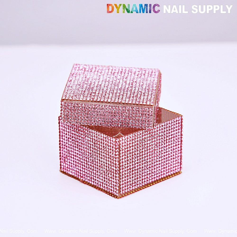 pink rhinestone glass dappen dish - 4