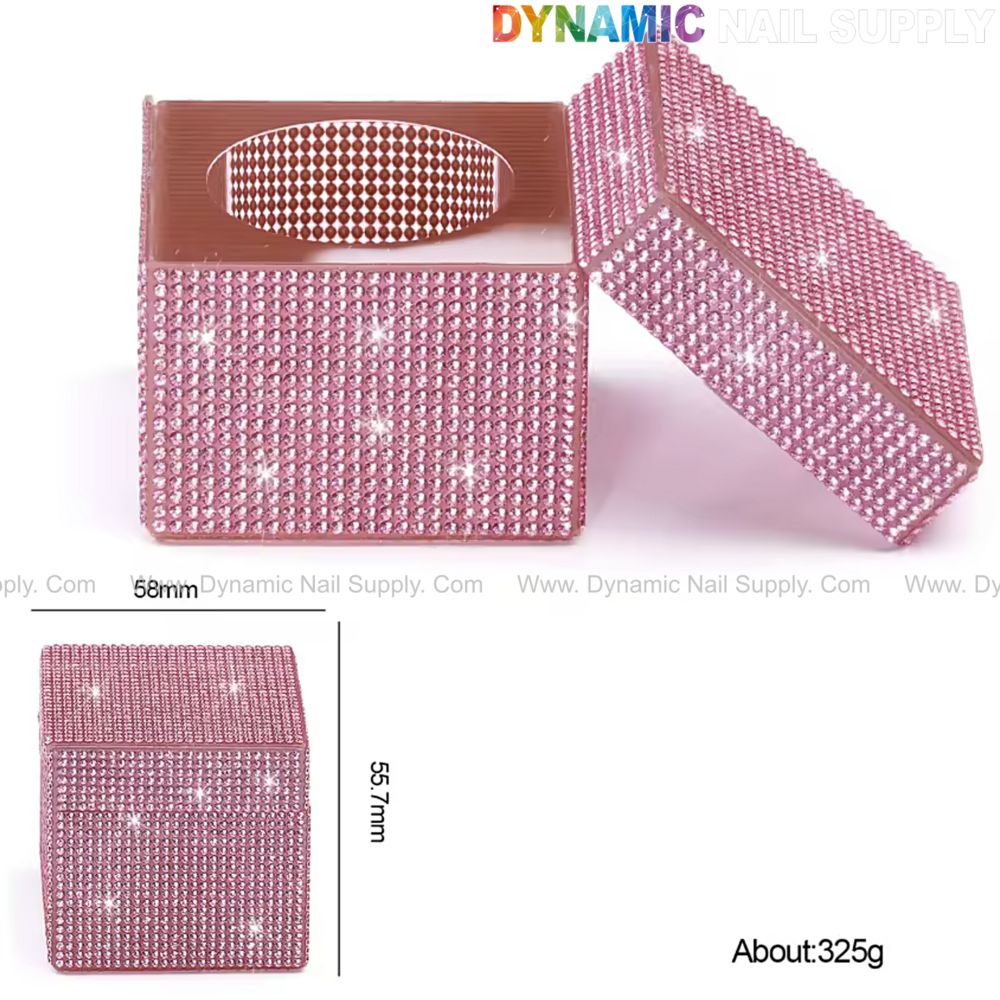 pink rhinestone glass dappen dish - 5