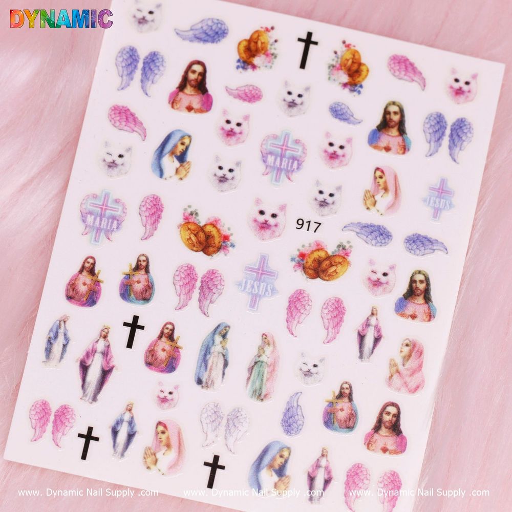 Vintage Religious Nail Stickers for Seasonal Nail Trends